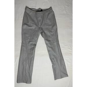 Shape FX Grey Leather Trousers with shapewear lining 
Size 14T